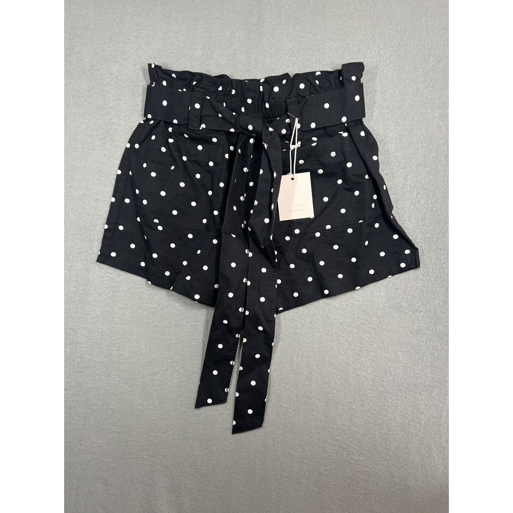NWT‎ LC Lauren Conrad Women's Small Black White Polka Dot Paperbag Waist Shorts